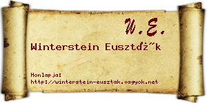 Winterstein Euszták névjegykártya